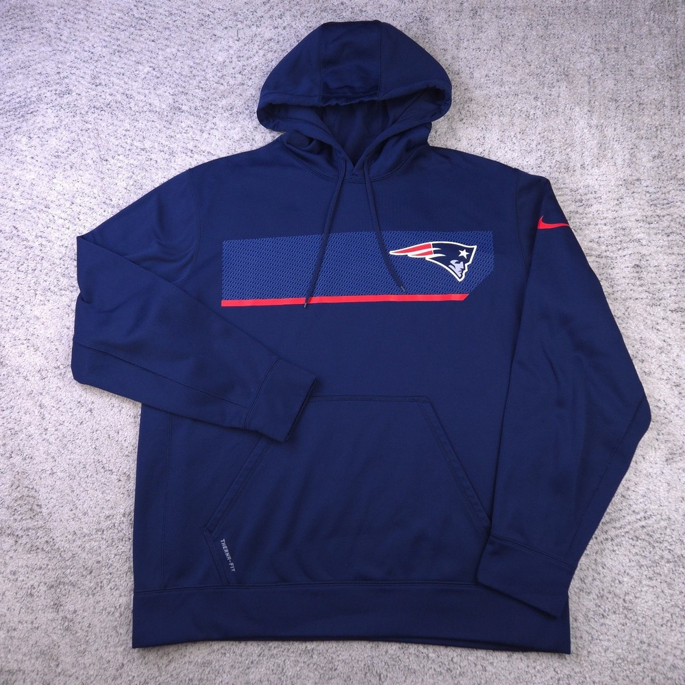 New England Patriots Hoodie Mens XL Nike Sweatshirt Pullover Therma Fit Fleece